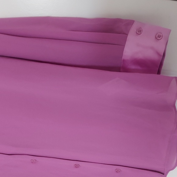 Endless Rose sheer collared button down lilac shirt - Picture 3 of 5